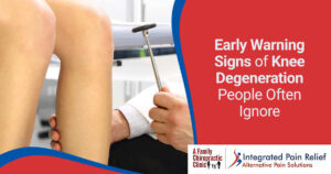 Orthopedist examining a patient's knee reflex at A Family Chiropractic Clinic, illustrating early warning signs of knee degeneration that are often overlooked.