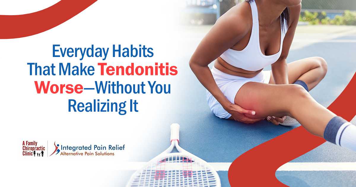 Image of a woman experiencing leg pain and injury on a tennis court, featuring A Family Chiropractic Clinic and highlighting everyday habits that can make tendonitis worse without you realizing it.