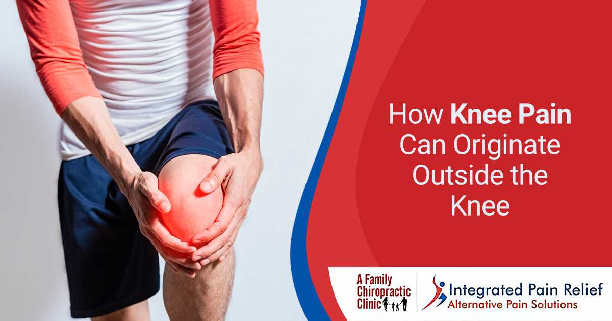 Person experiencing knee pain. Featured by A Family Chiropractic Clinic, illustrating how knee pain can originate outside the knee.