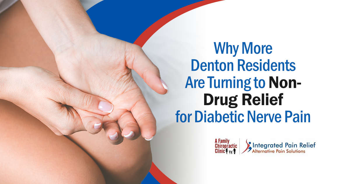 Why More Denton Residents Are Turning to Non-Drug Relief for Dia Image of a woman massaging her painful hand due to numbness or discomfort after sleep, featuring A Family Chiropractic Clinic and highlighting why more Denton residents are turning to non-drug relief for diabetic nerve pain.